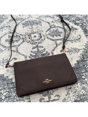 Coach brown leather crossbody bag